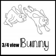 3/4 view running bunny icon